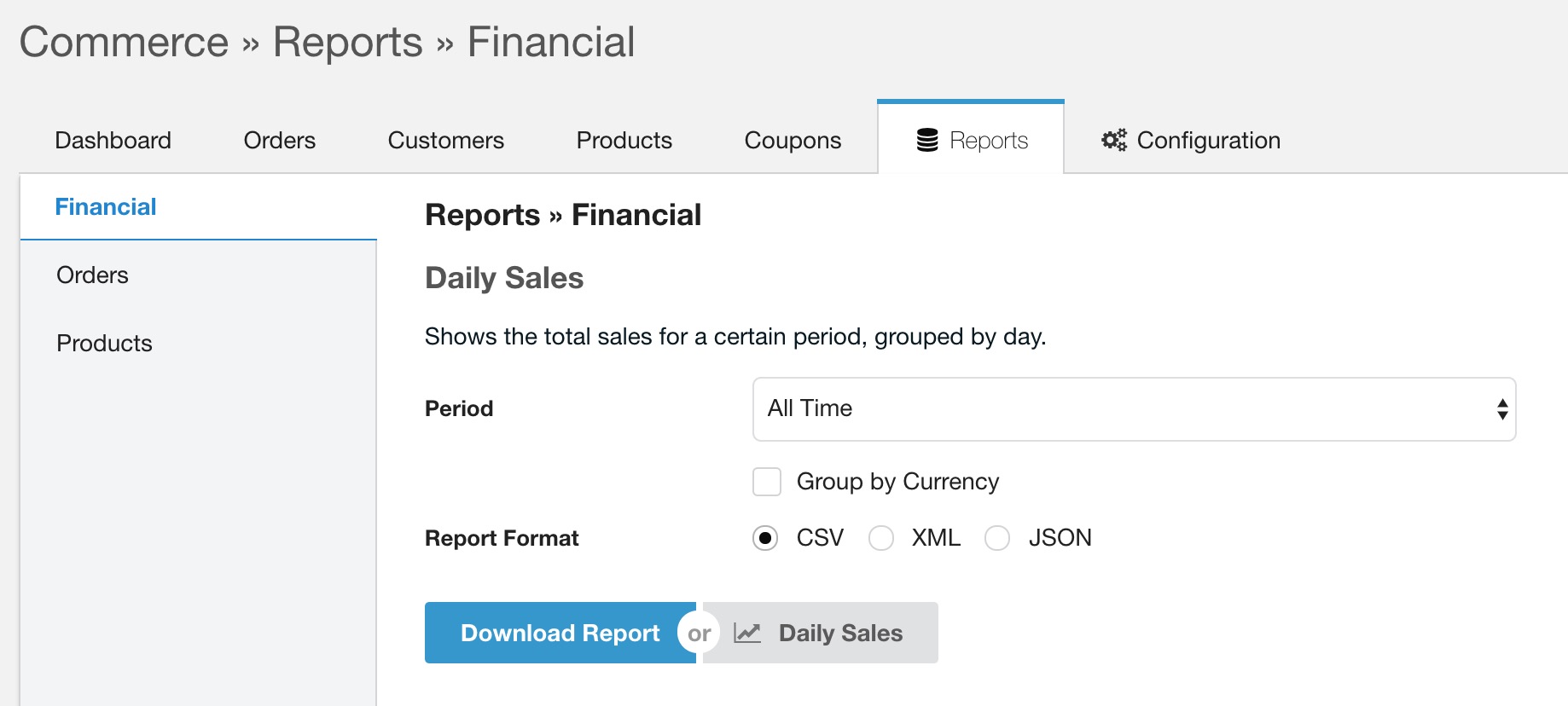 Commerce Reporting